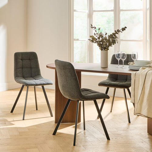 Calicosy - Set van 4 gestoffeerde Eetkamerstoelen - 46x40x87 cm