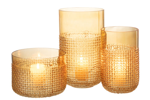 J-Line vaas Patroon - glas - oranje - medium - Ø 15 cm - vtwonen shop