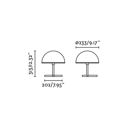 Faro Dome Dome tafellamp 23 cm, satijnzwart, glanzend witte kap, E27 fitting.