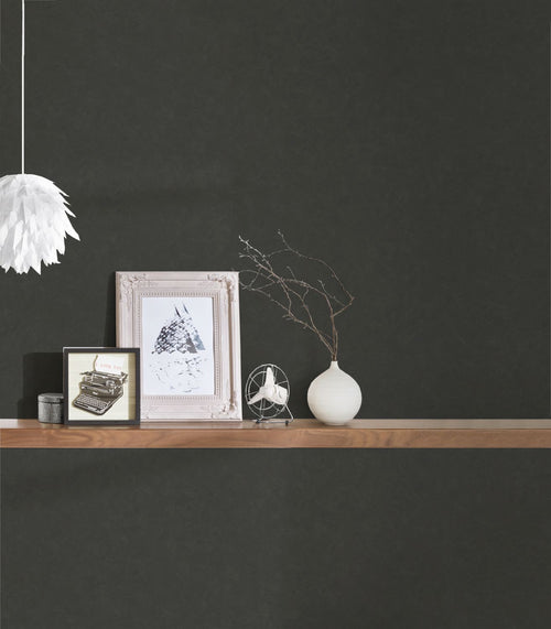 Livingwalls behang effen zwart en antraciet grijs - 53 cm x 10.05 m - AS-376985