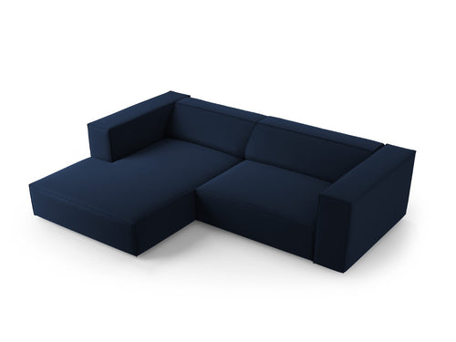Cosmopolitan Design linker hoekbank Arendal 3-zits, flueel, koningsblauw - 166x224x70cm