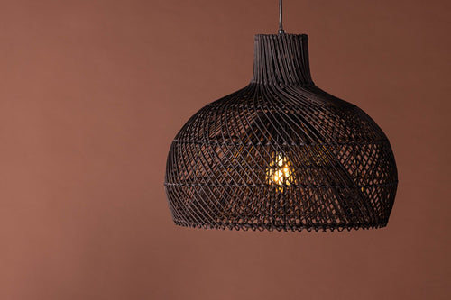 Rebellenclub Hanglamp Glen - ¿45 cm - Zwart Rattan - vtwonen shop