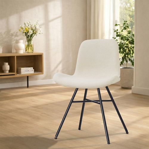 Nolon Noa-Fé Eetkamerstoel Cottonbeige - Zwart Onderstel