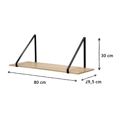 CALICOSY - Wandplank, diep - Litch hout - 29,5x80x30 cm