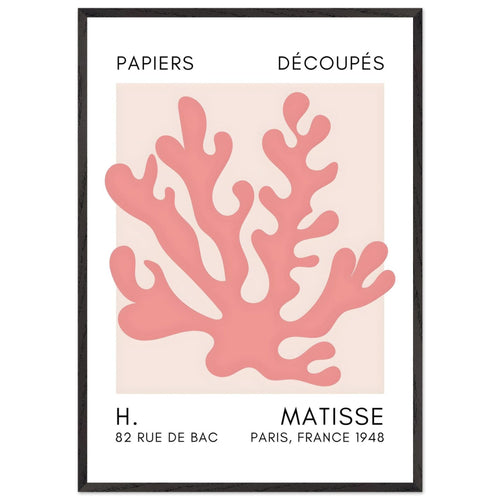 Artfulprints Poster met Lijst Matisse – Saltflower shapes taupe   - 70x100 cm - Taupe