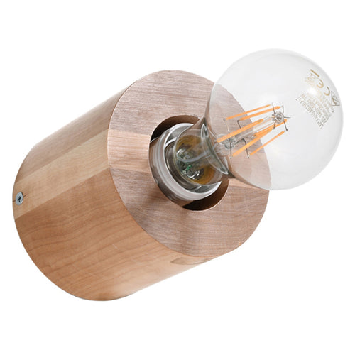 Sollux Lighting Wandlamp SALGADO naturel hout - 10x10x10cm