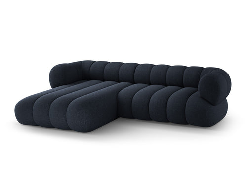 Cosmopolitan Design Hoekbank Koge 5-zits, chenille marineblauw - 165x270x70cm