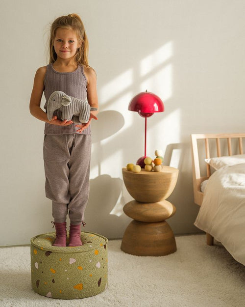 Wigiwama Terrazzo Poef - Groen - vtwonen shop