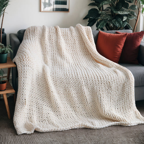 HOME DELUXE Geweven deken LIAN Beige - 140 x 200 cm - vtwonen shop