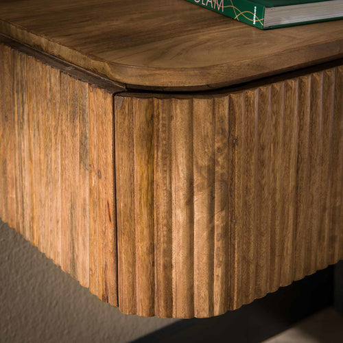 Giga Meubel Zwevend Nachtkastje Wave - Hout - 45x40x21cm - vtwonen shop