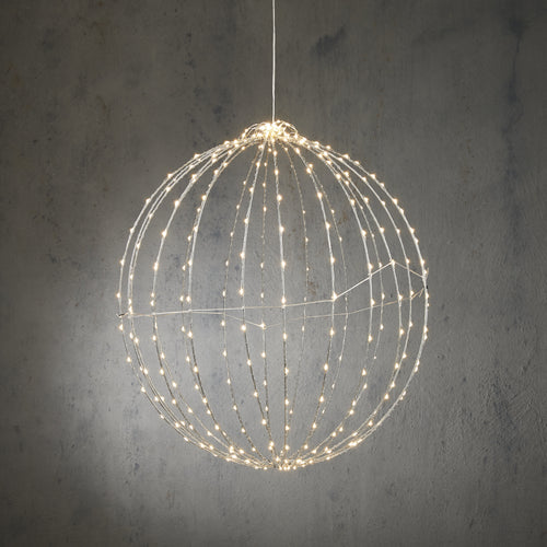 Luca Lighting Lichtbol Kerstverlichting Ø50 cm - Kerstlampjes met Klassiek Witte LED Lampjes - Zilver
