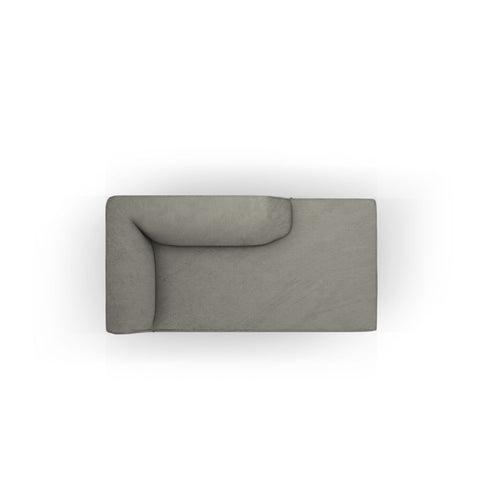 Cosmopolitan Design - Ligstoel rechts Siena ribfluwelen lichtgrijs - 181x93x69cm