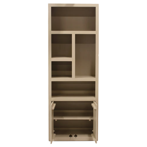 Giga Meubel Wandkast Xander - Hout/Hardhout - Beige - 80x45x220cm - vtwonen shop