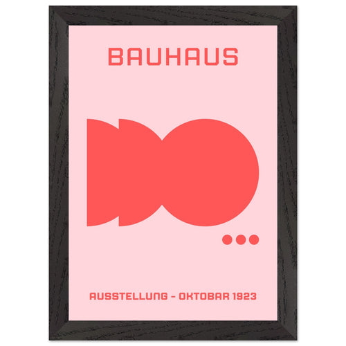 Artfulprints Poster met Lijst Bauhaus - Ausstellung oktobar 1923   - A4 21x29.7 cm - Roze