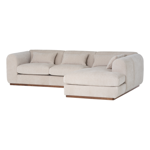 WOOOD hoekbank rechts Brenvo - Structure Velvet - Zand - 73x306x178