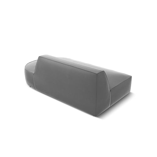 Cosmopolitan Design - Rechte modulaire bank Siena 2-zits, flueel grijs - 93x181x69cm
