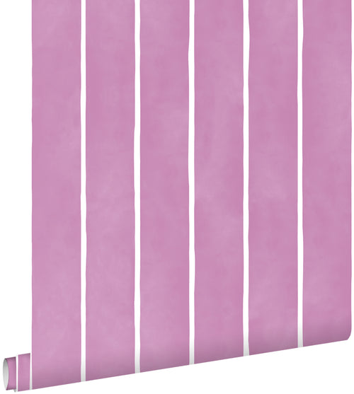 ESTAhome behang strepen paars en wit - 50 x 900 cm - 131308 - vtwonen shop