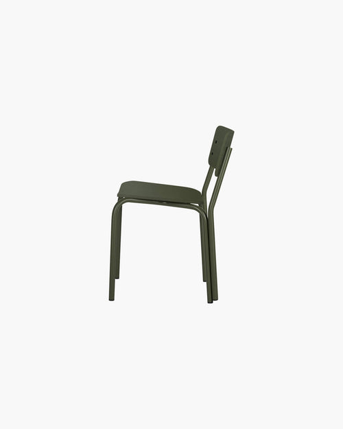 noo.ma Kei Chair - Forest Green plywood eetkamerstoel, 44,5 cm zithoogte