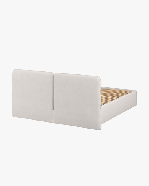 noo.ma gestoffeerd bed Cloud Beige met opbergruimte - 140x200 cm dubbel