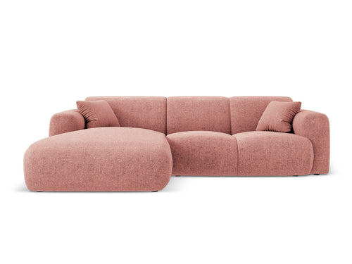 Cosmopolitan Design linker hoekbank Nolio 4-zits, chenille, roze - 170x260x72cm