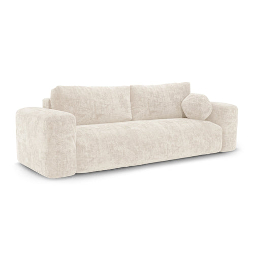 Premium Interiors - Slaapbank met opbergruimte LIOR - getextureerd fluweel crème 260cm