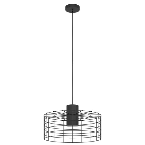 EGLO hanglamp Milligan - e27 - industrieel - ø 48 cm - zwart/wit