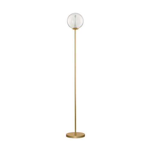 Nova Luce GALEO  Galeo glazen vloerlamp, helder, zandgoud, dimbare LED, 7W, 506lm, 3000K