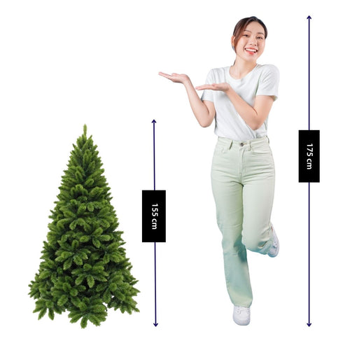 Triumph Tree Tsuga - Kunstkerstboom met Volle Uitstraling en 386 Takken - Kunstboom Makkelijk op te Zetten - Onderdeel van de Kerstbomen Collectie in
