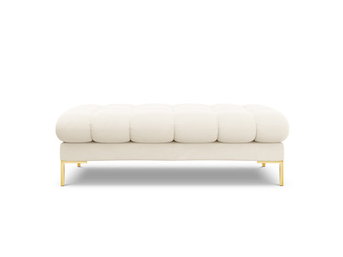 Cosmopolitan Design Bank Bali 2-zits, flueel, lichtbeige - 62x133x40cm