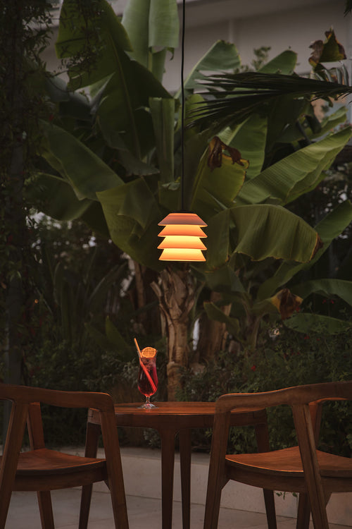Faro Toba Toba hanglamp voor buiten, beige E27 IP65