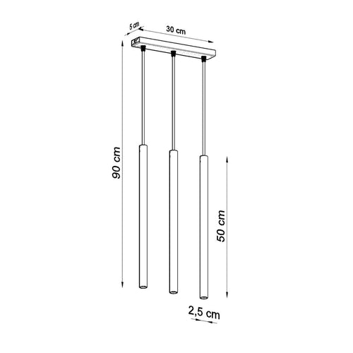 Sollux Lighting Hanglamp PASTELO 3L goud gepolijst - 30x5x90cm