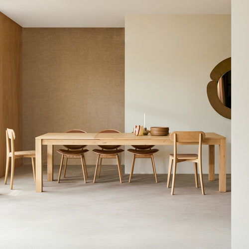 Tikamoon Massief eiken uitschuifbare tafel voor 6/10 personen - Naturel - vtwonen shop