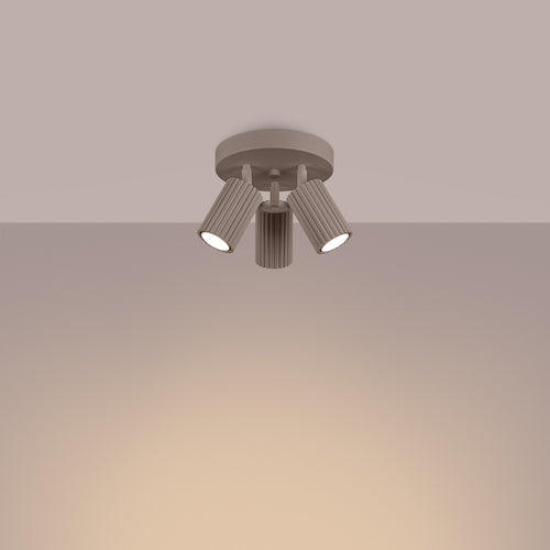 Sollux Lighting Plafondlamp KARBON 3P taupe - 19,5x19,5x18cm