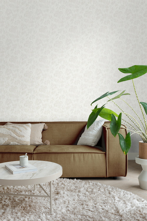 Borastapeter behang bloemen lichtbeige - 53 cm x 11.2 m - 660135