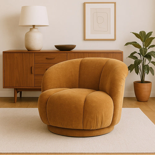 DÉJA Living Fauteuil Arby - Honinggeel Stof/Metaal - 86x84x70cm - vtwonen shop