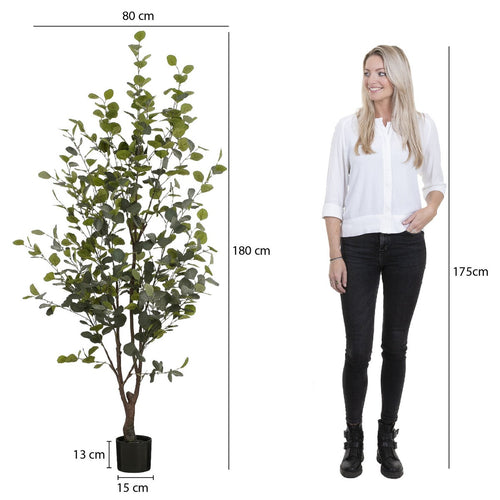 Mica Decorations Kunstplant Eucalyptusboom in Pot - H180 x Ø80 cm - Groen