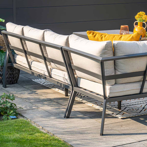 Garden Impressionslounge dining set Cameron 5-delig links - desert sand