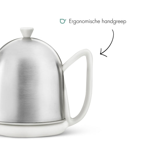 Bredemeijer - Theepot Cosy Manto 1,0L wit, mat - vtwonen shop