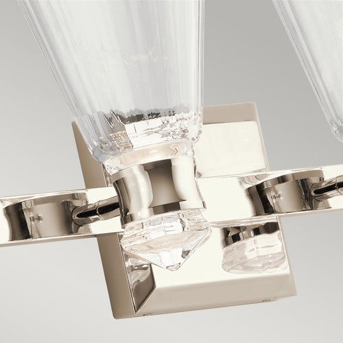 Elstead Kichler Kayva Geïntegreerde LED Wandlamp Gepolijst Nikkel, 3000K, IP44