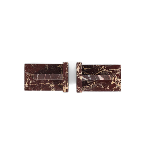 S|P Collection - Boekensteun marmer burgundy Opus - Set van 2