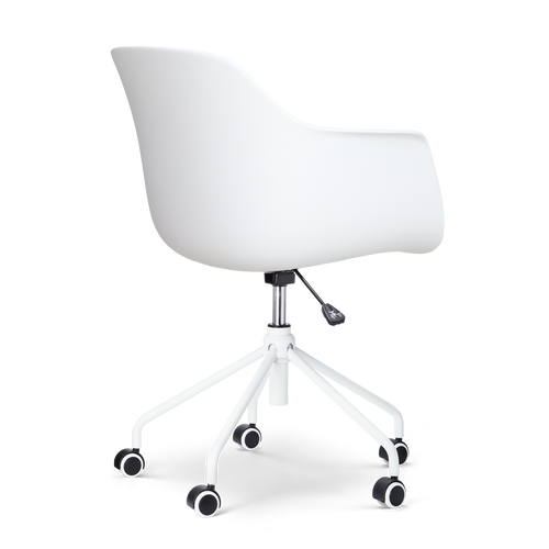 Nolon Nout-Liz eetkamerstoel wit met zeegrijs zitkussen - wit onderstel