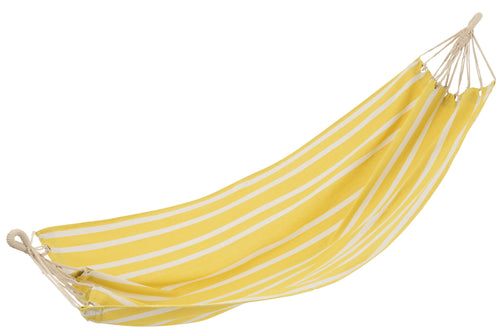 J-Line hangmat Strepen - katoen/polyester - geel/wit