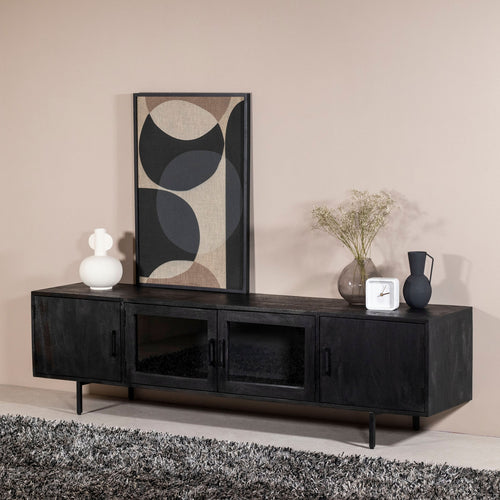 Giga Meubel Tv-Meubel Luca - Mangohout/Metaal - Zwart - 200cm - vtwonen shop