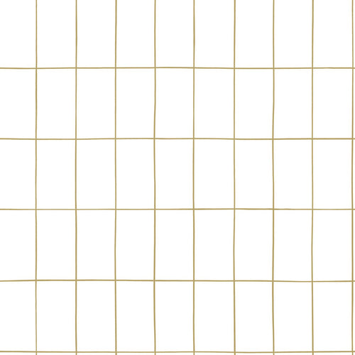 ESTAhome behang kleine tegeltjes wit en goud - 53 cm x 10.05 m - 139131