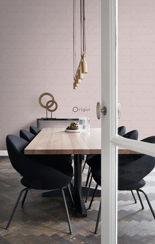 Origin Wallcoverings behang grafische lijnen oudroze en goud - 0,53 x 10,05 m - 347721 - vtwonen shop