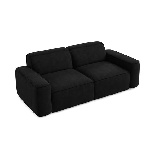 LaMiaSofa 3-zits bank Melissa - chenille stof - zwart - 204x102x70