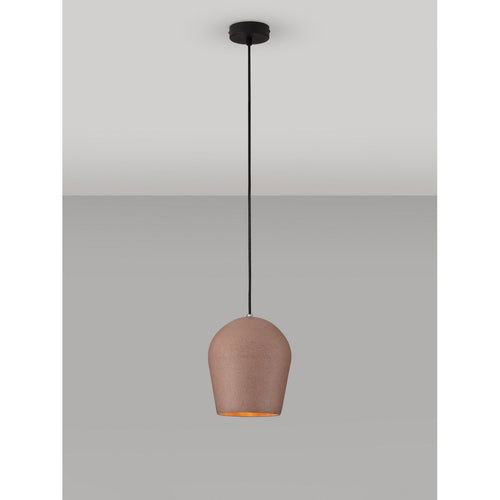 Nova Luce OMIO 20 cm koepelvormige hanglamp voor plafond, rood zandsteen, E27, 1x12W, IP55