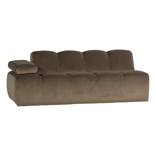 WOOOD 2-zits bank arm links Mojo - Velvet - Taupe - 74x204x97