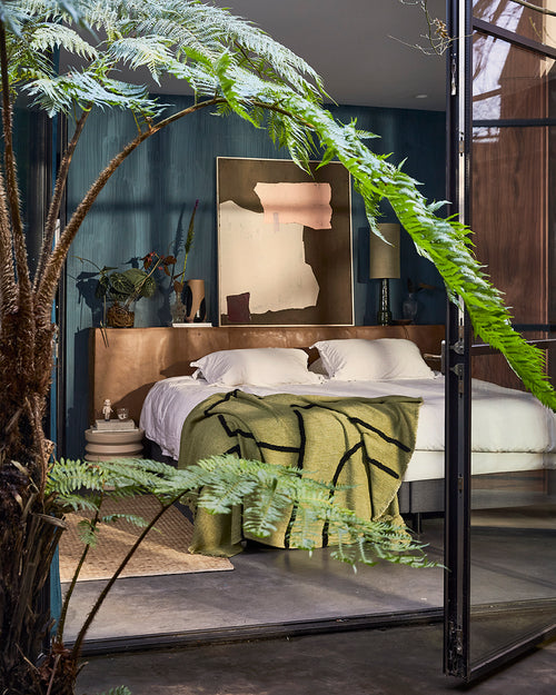 HKLIVING schilderij Abstract – mosterd/roze – 100x120cm - vtwonen shop