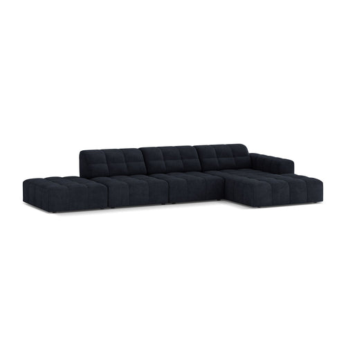 Cosmopolitan Design - Rechter hoekbank Chicago 5-zits, chenille marineblauw - 167x348x78cm